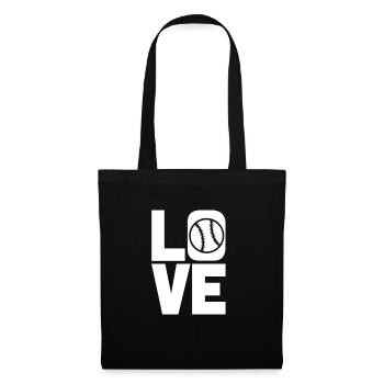Liebe Baseball - Stoffbeutel - Schwarz - Vorne