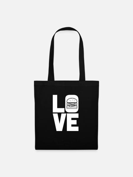 Liebe Burger Fast Food - Stoffbeutel - Schwarz