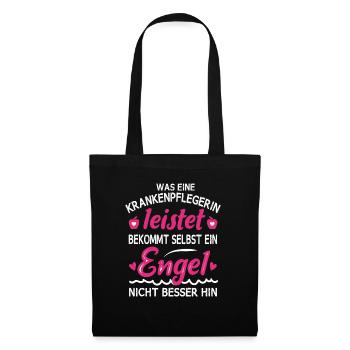 Geschenk Pflegerin Pflege Krankenpflegerin - Stoffbeutel - Schwarz - Vorne