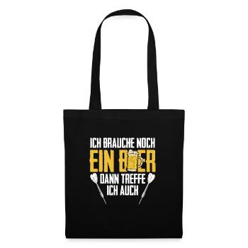 Ich Brauche Noch Ein Bier Dann Treffe Ich Auch - Stoffbeutel - Schwarz - Vorne