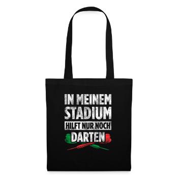 In Meinem Stadium Hilft Nur Noch Darten - Stoffbeutel - Schwarz - Vorne
