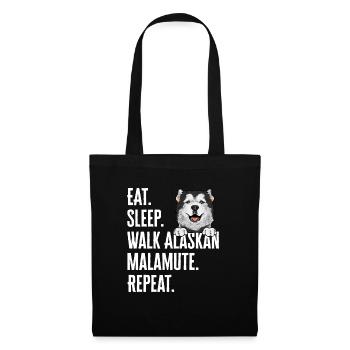 Alaskan Malamute Hund - Stoffbeutel - Schwarz - Vorne