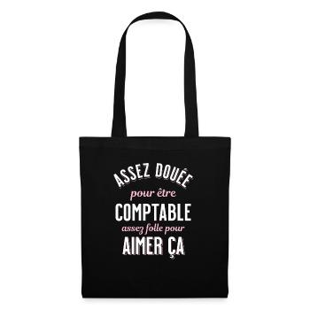 Comptable Cadeau Rigolo Secrétaire Humour Femme - Sac en tissu - noir - Devant