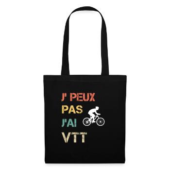 Je peux pas j'ai VTT vintage drôle - Sac en tissu - noir - Devant