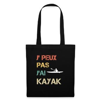 Je peux pas j'ai kayak vintage drôle - Sac en tissu - noir - Devant