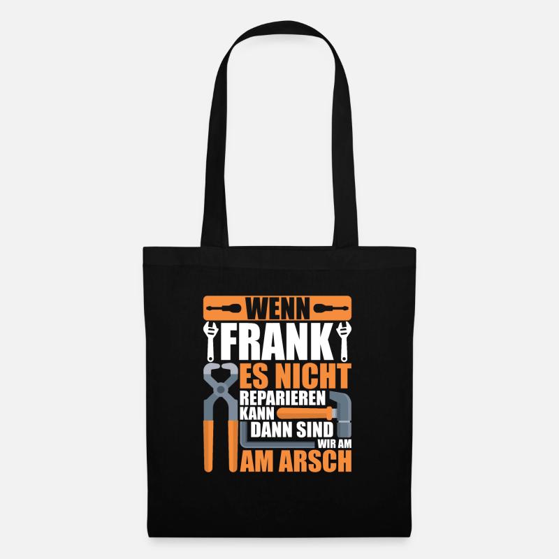 Vorname Frank Name Geburtstag Geschenk - Stoffbeutel - Schwarz