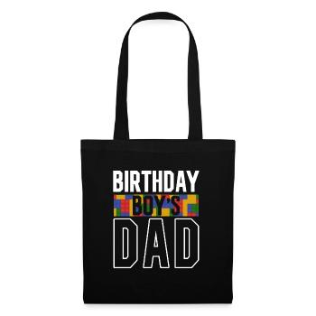 Le père d’un garçon d’anniversaire construit des blocs de construction - Sac en tissu - noir - Devant