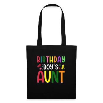 Blocs de construction de la tante du garçon d’anniversaire - Sac en tissu - noir - Devant