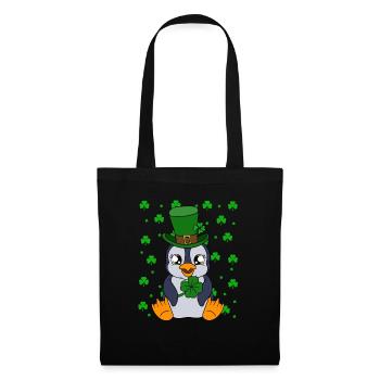 Cute Penguin Shamrocks Saint Patrick's Day Penguin - Tote Bag - black - Front