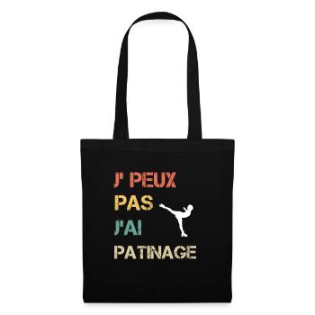 Je peux pas j'ai patinage femme vintage - Sac en tissu - noir - Devant