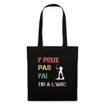 Je peux pas j'ai tir à l'arc femme vintage - Sac en tissu - noir - Devant
