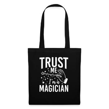 Trust Me Im A Magician Zauberer Zaubertrick Magie - Stoffbeutel - Schwarz - Vorne