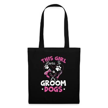 Cette fille aime toiletter les chiens furologue - Sac en tissu - noir - Devant