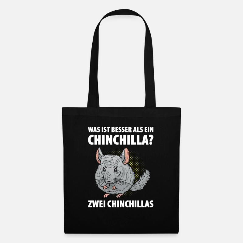 Was ist besser als ein Chinchilla? Zwei Chinchilla - Stoffbeutel - Schwarz