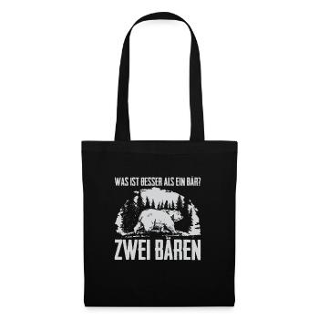 Was ist besser als ein Bär? Zwei Bären - Stoffbeutel - Schwarz - Vorne