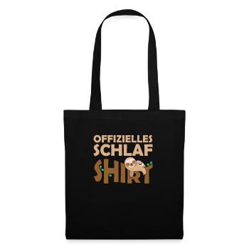 Offizielles Schlafshirt Faultier - Stoffbeutel - Schwarz - Vorne