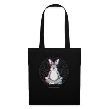 Namaste Rabbit Mandala Lotus Meditation Rabbit - Tote Bag - black - Front