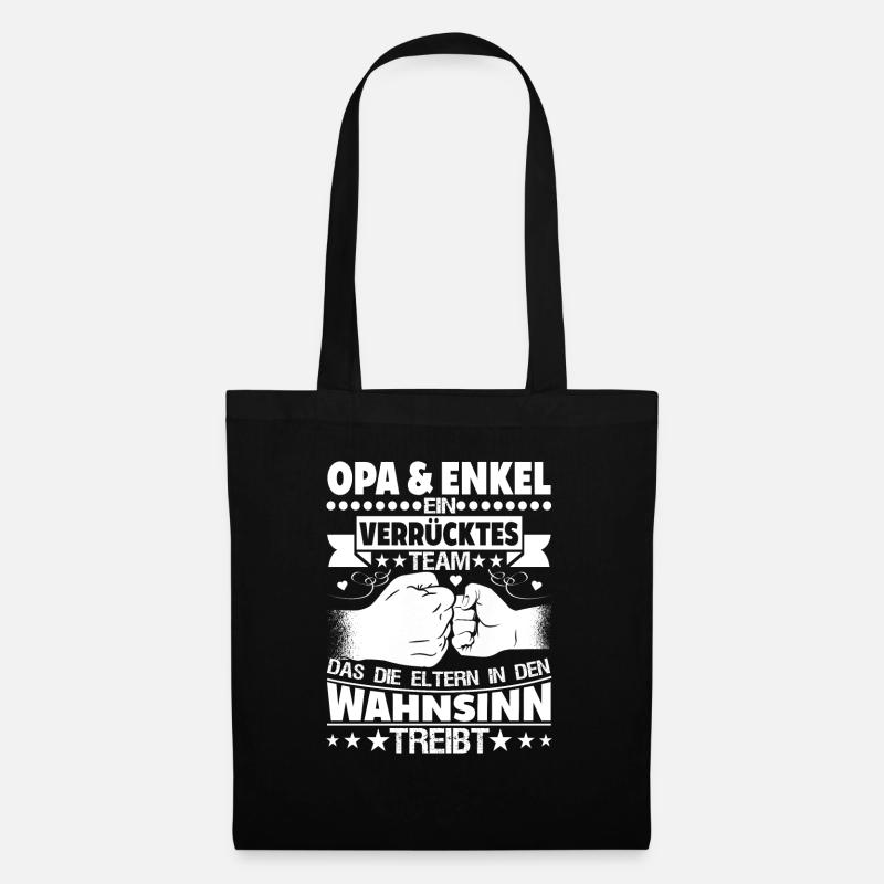 Opa & Enkel Geschenk Partnerlooks Partneroutfit - Stoffbeutel - Schwarz