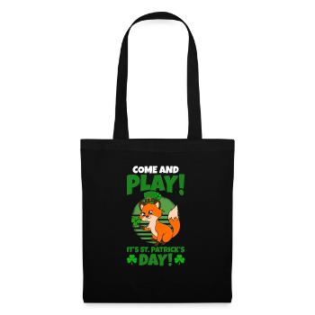 Mignon trèfle renard Saint-Patrick - Sac en tissu - noir - Devant
