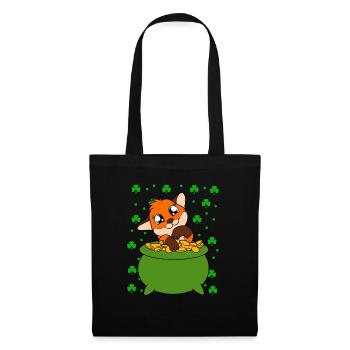 Mignon trèfle renard Saint-Patrick - Sac en tissu - noir - Devant