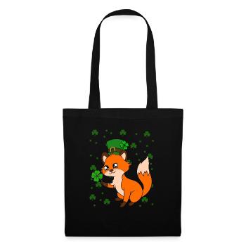 Mignon trèfle renard Saint-Patrick - Sac en tissu - noir - Devant