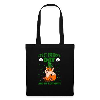 Mignon trèfle renard Saint-Patrick - Sac en tissu - noir - Devant