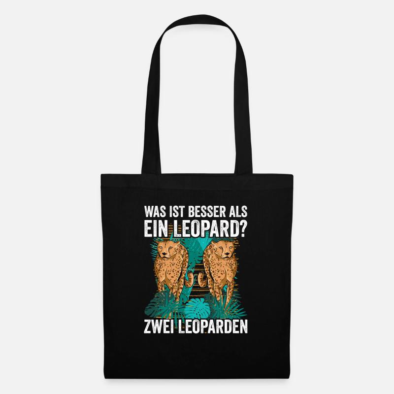 Was ist besser als ein Leopard? Zwei Leoparden - Stoffbeutel - Schwarz
