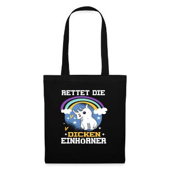 Save The Chubby Unicorns - Stoffbeutel - Schwarz - Vorne