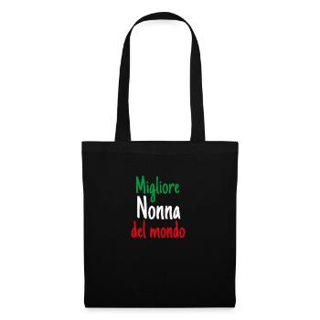 Migliore Nonna Del Monde Beste Großmutter - Stoffbeutel - Schwarz - Vorne