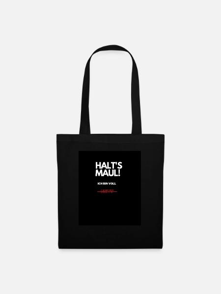halt - Stoffbeutel - Schwarz