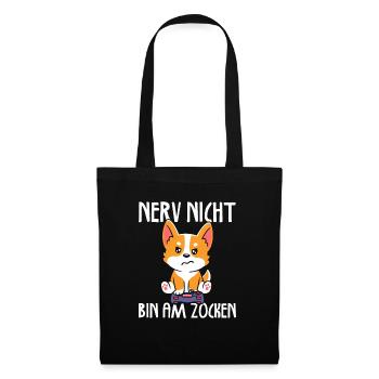 Nerv nicht bin am zocken Gamer Hund - Stoffbeutel - Schwarz - Vorne
