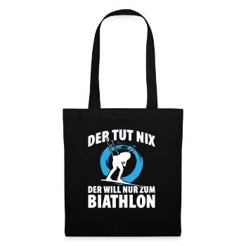 Der Tut Nix der Will Nur Zum Biathlon - Stoffbeutel - Schwarz - Vorne