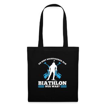 Es Gibt Wichtigeres Als Biathlon Nur Was? - Stoffbeutel - Schwarz - Vorne