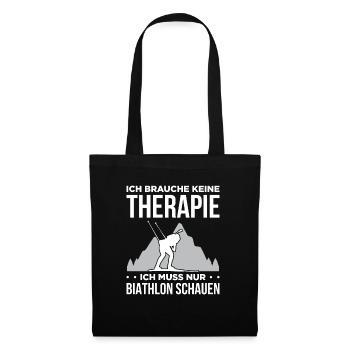 Ich Brauche Keine Therapie Nur Biathlon Schauen - Stoffbeutel - Schwarz - Vorne