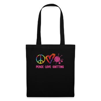 Tricoter Cravate Tie Dye Peace - Sac en tissu - noir - Devant