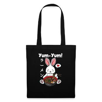 Japan Anime Hase Ramen Nudeln Manga Kawaii - Stoffbeutel - Schwarz - Vorne