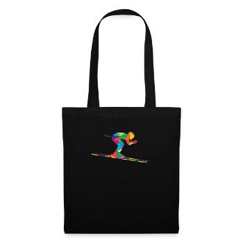 Low Poly Ski Polygon Skiing - Sac en tissu - noir - Devant