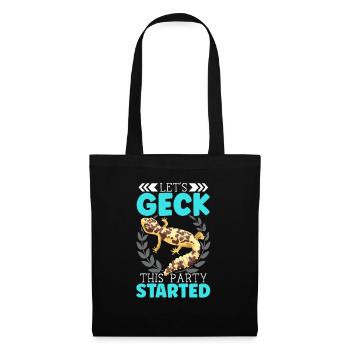 Reptile Léopard Gecko Amant Lézard Herpétologie - Sac en tissu - noir - Devant