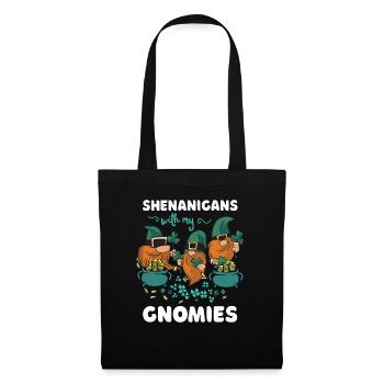 Shenanigans With My Gnomies St Patricks Cartoon - Tote Bag - black - Front