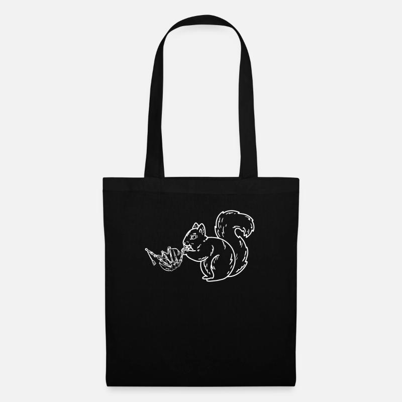 Squirrel Bagpipe Bagpiper Funny Squirrel Bagpipe P - Stoffbeutel - Schwarz