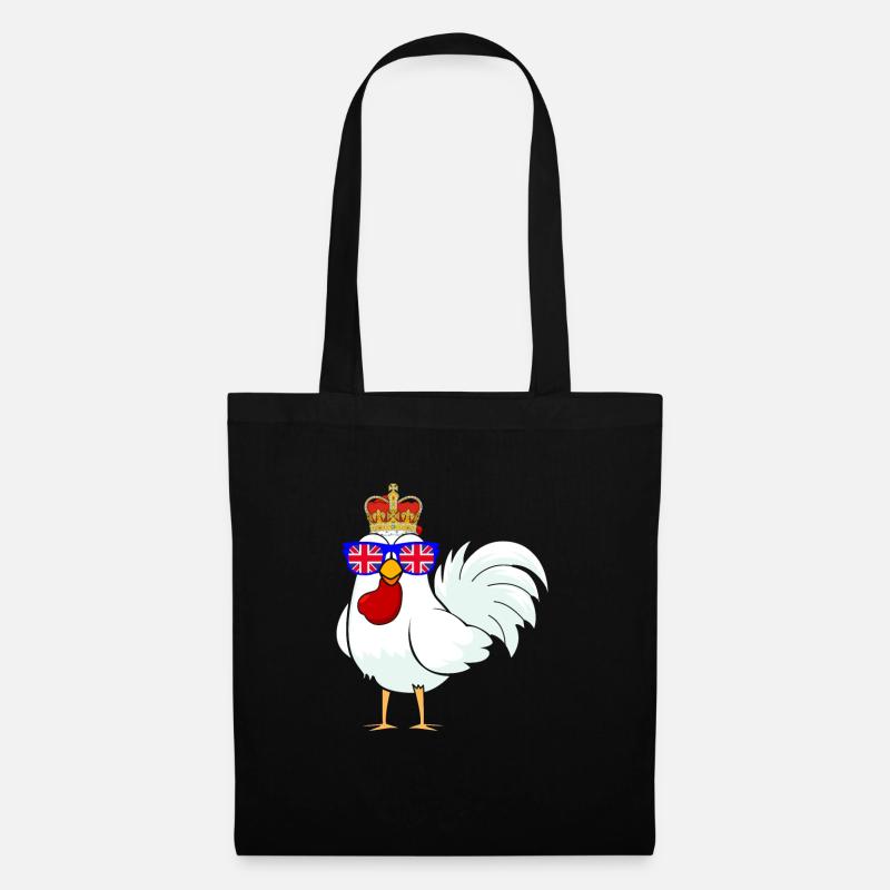 Chicken Queen Crown Angleterre - Sac en tissu - noir