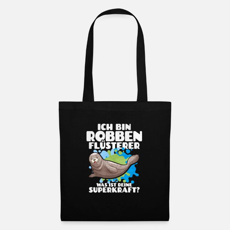 Ich Bin Robben Flüsterer Was Ist Deine Superkraft - Stoffbeutel - Schwarz