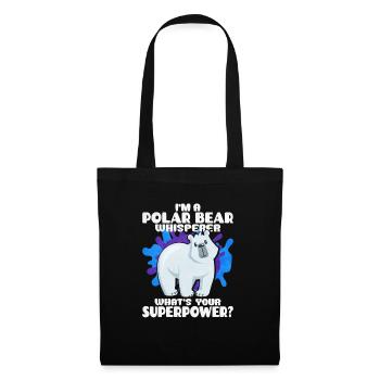 Ours blanc - Sac en tissu - noir - Devant
