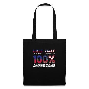 Moitié haïtien haïtien américain USA - Sac en tissu - noir - Devant