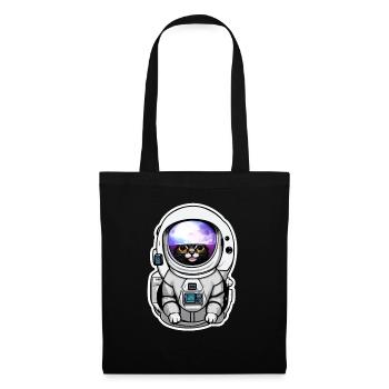 chat astronaute dans l espace - Sac en tissu - noir - Devant