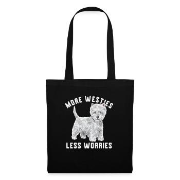 West Highland White Terrier Westie - Stoffbeutel - Schwarz - Vorne