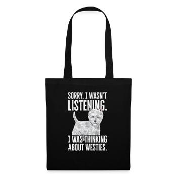 West Highland White Terrier Westie - Sac en tissu - noir - Devant