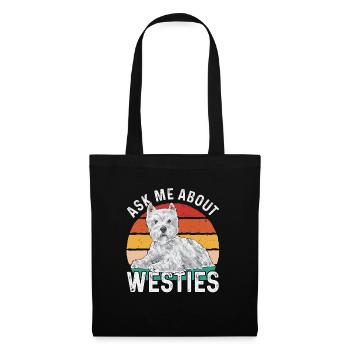West Highland White Terrier Westie - Sac en tissu - noir - Devant