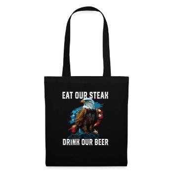 Eat Our Steak Drink Our Beer BBQ Lover American - Tote Bag - black - Front