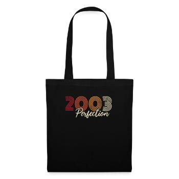 Vintage Retro Jubiläumsgeschenk für Geborene im Jahr 2003 - Stoffbeutel - Schwarz - Vorne